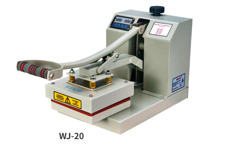 Prensa de calor manual de tamaño pequeño WJ-20 20 * 20 cm para impresión de logotipo / fácil de mover